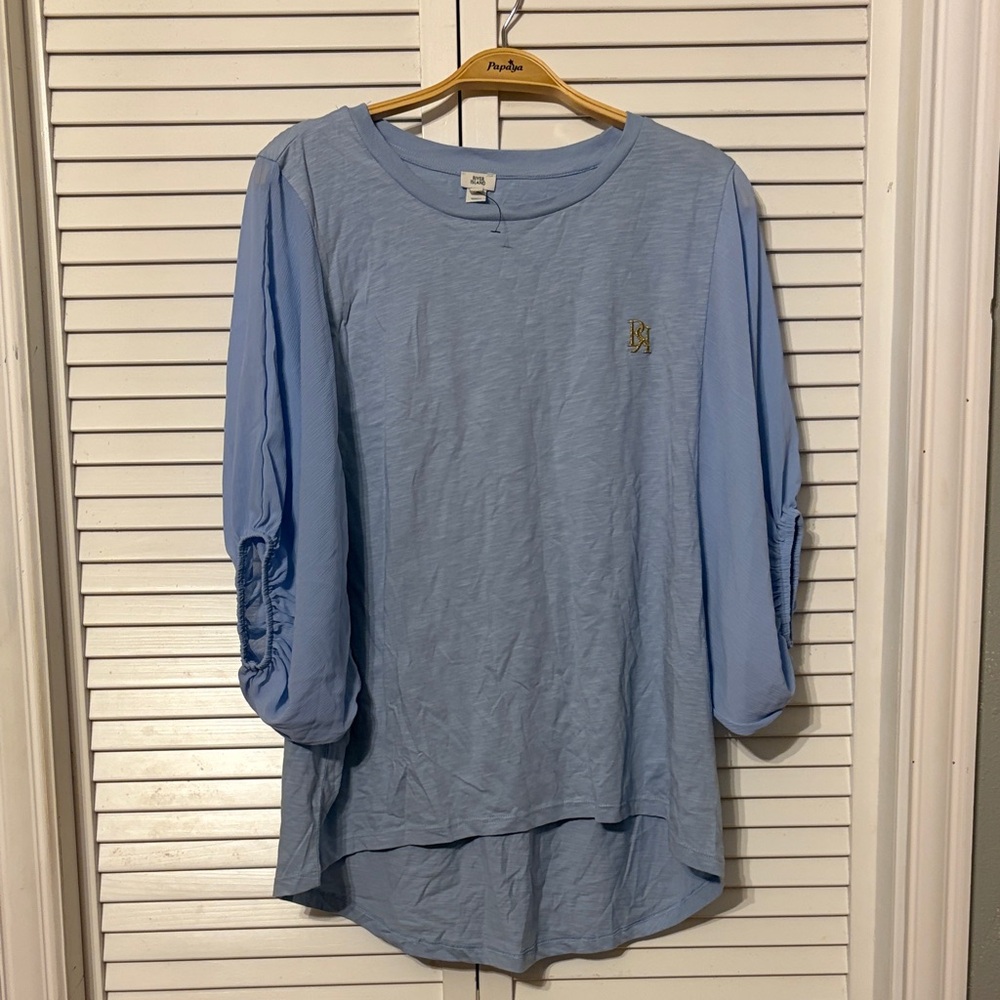 New River Island  Light Blue Women's Relaxed Long Sleeve Top